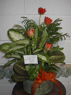 Stamped tin planter planter