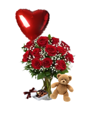 Standard Valentine Bundle Rose Arrangement
