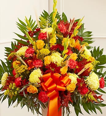 Standing Basket In Fall Colors 