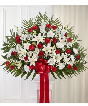 Standing Basket- Red & White 