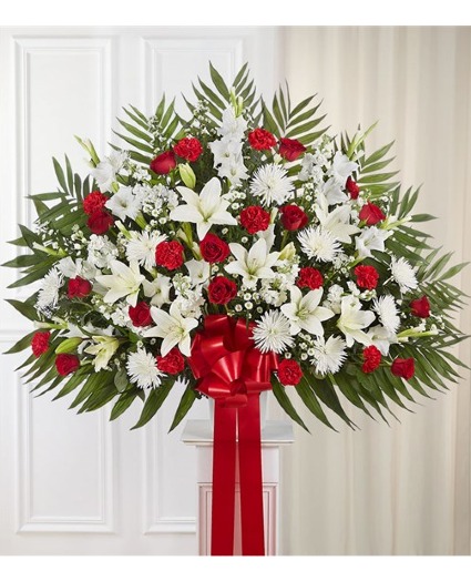 Standing Basket- Red & White 