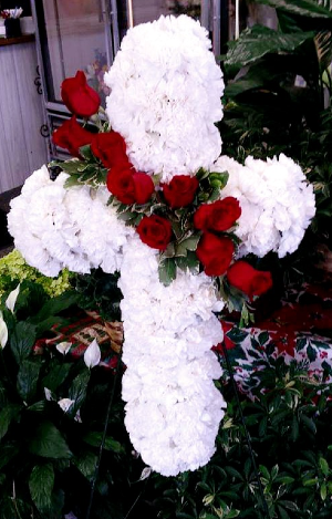 Devoted Cross Standing Spray