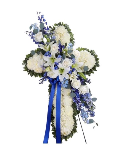 Standing Cross Blue &White Standing Cross