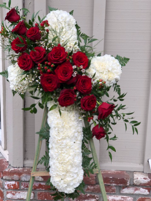 Standing Funeral Cross Standing spray