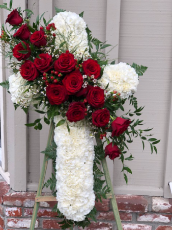 Standing Funeral Cross Standing spray