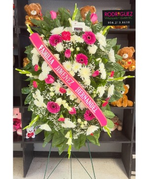 Standing Spray: Hot pink and white 