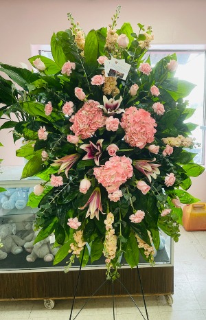 Standing Spray: All pink flowers 