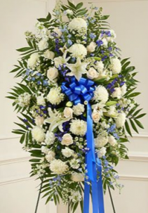 Standing Spray blue & white 