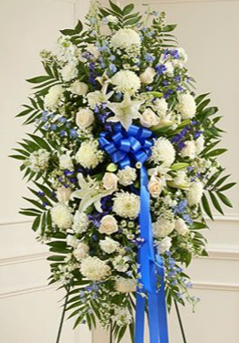 Standing Spray blue & white 