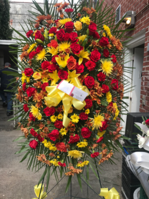 Standing Spray Fall colors Funeral