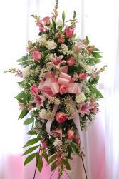 PINK COMFORT SPRAY FUNERAL FLOWERS