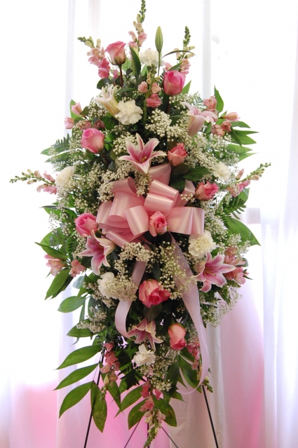 PINK COMFORT SPRAY FUNERAL FLOWERS