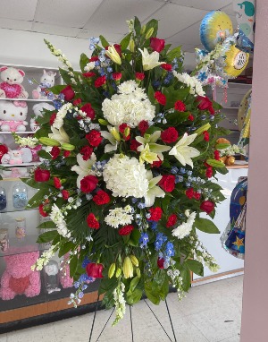 Standing Spray: Red, White, Blue 