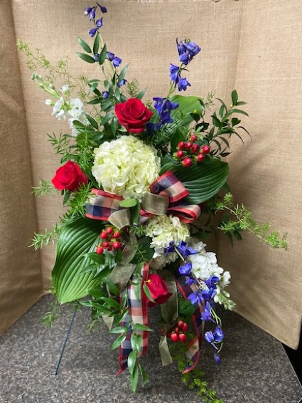 Standing Spray - Red, White, Blue Custom
