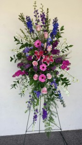 Standing spray with stargazer  