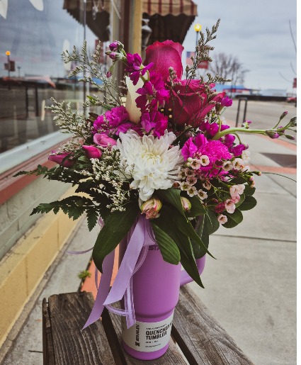 Stanley Cup Arrangement 30oz Stanley Cup with floral arrangement