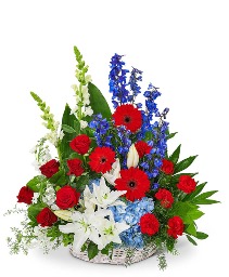 Stars and Stripes Forever Basket Flower Arrangement