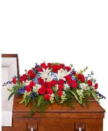 Stars and Stripes Forever Casket Spray Sympathy