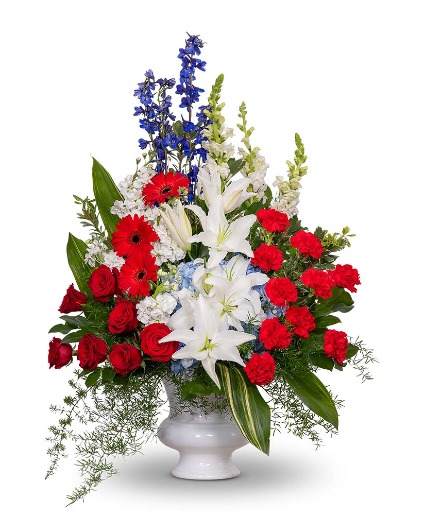 Stars and Stripes Forever Urn Flower Arrangement
