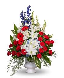 Stars and Stripes Forever Urn Sympathy Arrangement