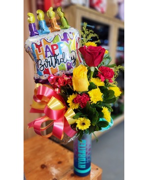 Stay Hydrated  FLOWERS in Water Bottle 