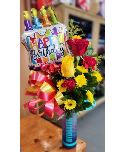 Stay Hydrated  FLOWERS in Water Bottle 