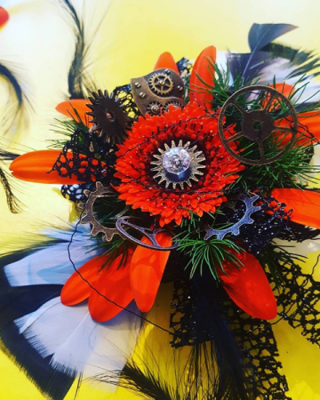 Steam punk corsage Body flowers