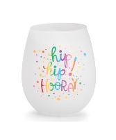 STEMLESS CLEAR GLASS HIP HIP HOORAY 