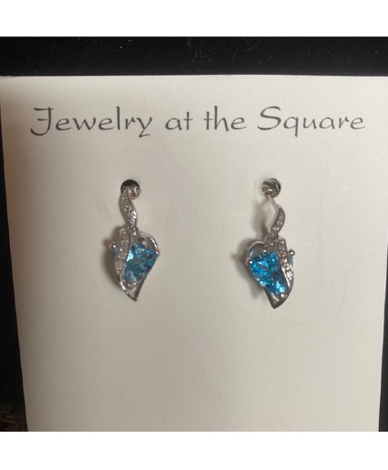 Sterling Silver and Topaz and Diamond Earrings Sterling Silver and Topaz and Diamond Earrings