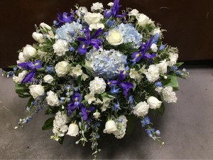 Still Blue Water Casket Spray