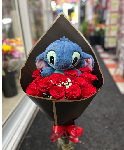 stitch and roses   bouquet 