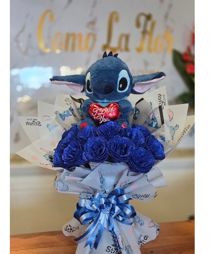? Stitch's Forever Love Bouquet Glitter Silk Rose Bouquet