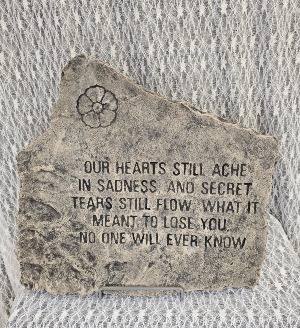 Stone - Our hearts still ache, 16.5"x15.5" 