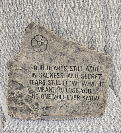 Stone - Our hearts still ache, 16.5"x15.5" 