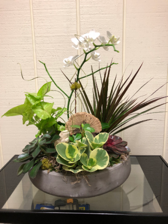 Stone Planter Mixed Plants in Fairfield, CT | Blossoms at Dailey's Flower Shop