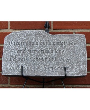 Stone with stand Cement stone with stand in a variety of sayings