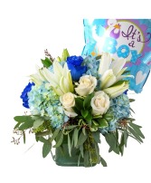 Stork Delivery Baby Boy Fresh Arrangement