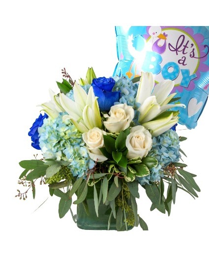 Stork Delivery Baby Boy Fresh Arrangement