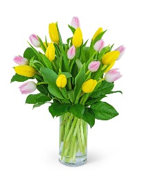 Strawberry Lemonade Deluxe Tulips Flower Arrangement