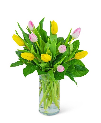 Strawberry Lemonade Tulips Flower Arrangement