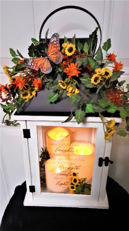 Strength and comfort triple candle memorial lantern