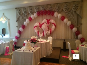 String of Pearl Arch and Hearts 