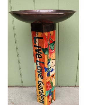 Studio M Colorful  Art Pole Bird Bath