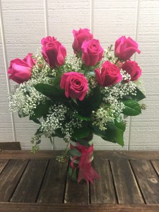 STUNNING HOT PINK ROSES Vase Arrangement