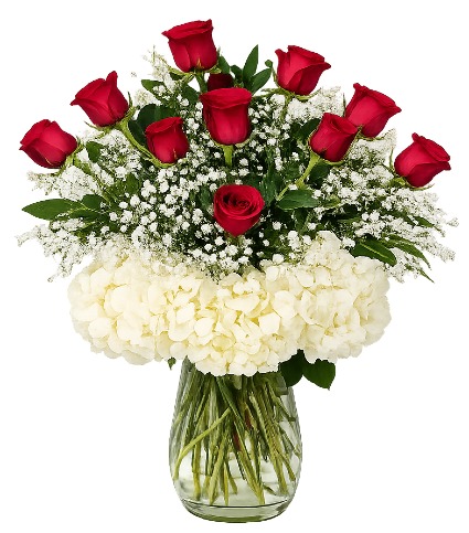 Stunning Red Dozen Roses vase 