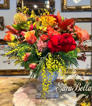 Stunning Spring Orang Arrangement  in Orinda, CA | SaraBella flower shoppe