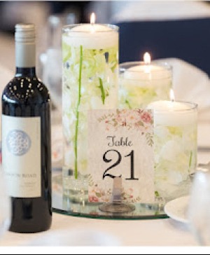 Submerged Orchids Cylinder Vase and Floating Candles
