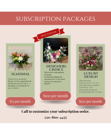 Subscription flower box Arranged Flowers in Kelowna, BC | MISSION PARK FLOWERS