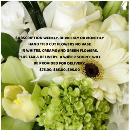 Subscription Whites & greens cut flowers Subscription Flowers