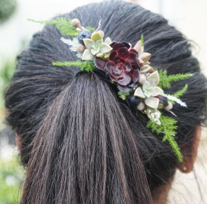 Succulent Barrette Hairpiece